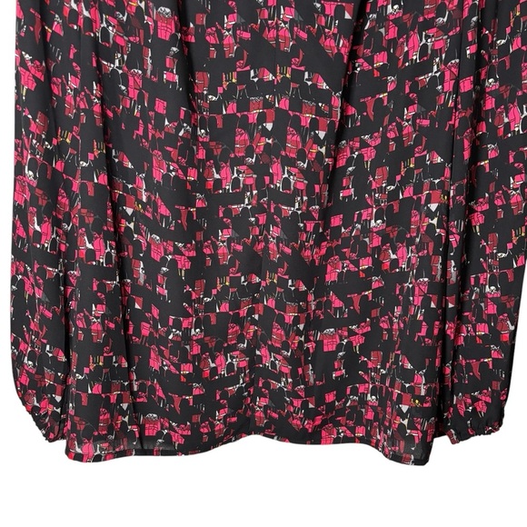Thakoon For Designation Iconic Print Blouse Size Large Peasant Office Workwear - Picture 4 of 16